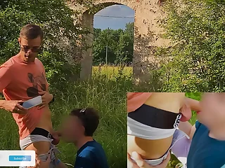 CAUGHT BLOWING BIG TWINK COCK IN WHITE CK BRIEFS  IN PUBLIC